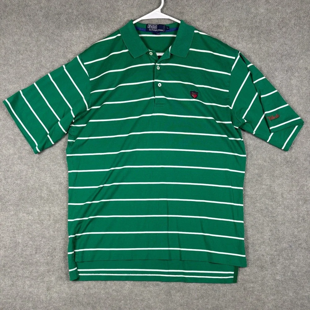 Polo Ralph Lauren Classic Fit Striped Polo Shirt Valhalla Large Green White